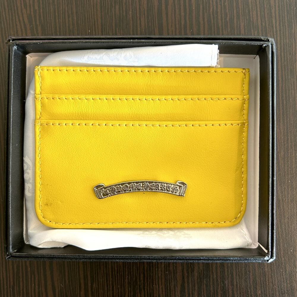 Yellow Chrome Hearts Card Holder
